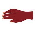 Closeup of African hand gesture with nails. Cultural diversity and body language vector illustration