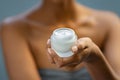 Beauty moisturizer for face treatment closeup Royalty Free Stock Photo