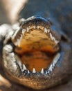 Closeup Of Aggressive Nile Crocodile
