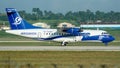 Closeup of airline Aerogaviota at Jose Marti International Airport in Havana, Cuba