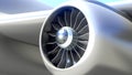 Closeup of Airplane Engine