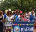 Closeup of Al Sharpton, Kathy Hochul, and Stacey E Plaskett at the West Indian Labor Day Parade.