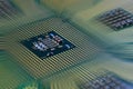 Closeup of aligned CPU Computer Processor. Background Royalty Free Stock Photo