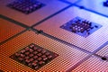 Closeup of aligned CPU Computer Processor. Background Royalty Free Stock Photo