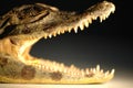 Closeup of an alligator mouth