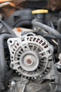 Closeup Alternator in an old car