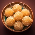 Closeup Amaranth laddu, a traditional and healthy indulgence.