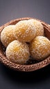 Closeup Amaranth laddu, a traditional and healthy indulgence.