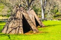 Closeup Of American Indian Tepees & Lodging Royalty Free Stock Photo
