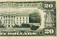 Closeup of american twenty dollars banknote