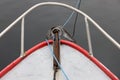 Closeup of anchor on boat stern Royalty Free Stock Photo