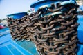 Closeup of anchor chain