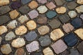 ancient cobbles on the floor in the street Royalty Free Stock Photo