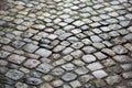 ancient cobbles on the floor in the street