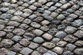 ancient cobbles on the floor in the street