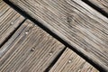 Closeup of angled wooden boards with weathered wood grain