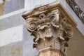 Closeup of the antique decorative pillar