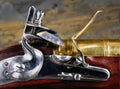 Closeup of Antique Flintlock Gun