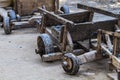 Antique sliding carts The way of the villagers on the mountain