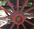 Closeup of Antique Wagon Wheel Royalty Free Stock Photo