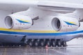 Closeup of Antonov AN225, the largest commercial transport aircraft of the world