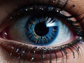 Closeup of Aqua Eye with Disco Lights - AI Generated