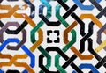Closeup of arab tiles, islamic pattern mosaic. Palace of Alhambra in Granada, Andalusia, Spain