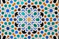 Closeup of arab tiles, islamic pattern mosaic. Palace of Alhambra in Granada, Andalusia, Spain