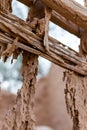 Closeup for arabian rusty Eroded wooden door