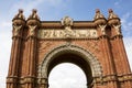 Closeup of Arc de Triomf in Barcelona, Spain