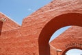 Closeup of an archway in the Monastery in Saint Catherine in Arequipa, Peru