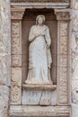 Closeup of Arete statue in the Celsus Library in Ephesus