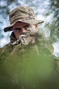 Closeup of army sniper Royalty Free Stock Photo