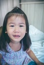 Closeup asian child crying with tears sadden, facial expression. Royalty Free Stock Photo