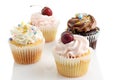 closeup of assorted buttercream cupcakes Royalty Free Stock Photo