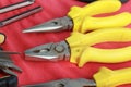 Closeup of assorted work tools Royalty Free Stock Photo