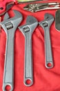 Closeup of assorted work tools Royalty Free Stock Photo
