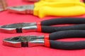 Closeup of assorted work tools Royalty Free Stock Photo