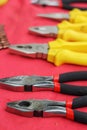 Closeup of assorted work tools Royalty Free Stock Photo