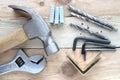 Closeup of assorted work tools Royalty Free Stock Photo