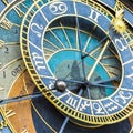 Closeup of the astronomic clock at the town hall of Prague, Czech Republic