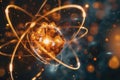 Closeup of atomic nucleus highlighting the strong nuclear force Royalty Free Stock Photo