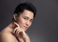 Closeup  of attractive young asian man face Royalty Free Stock Photo
