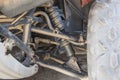 Closeup of ATV chassis suspension