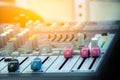 Closeup audio mixer board Royalty Free Stock Photo