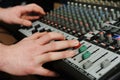 Closeup audio mixer with buttons Royalty Free Stock Photo