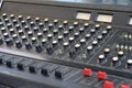 Closeup audio mixer Royalty Free Stock Photo