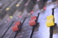 Closeup audio mixer Royalty Free Stock Photo