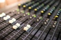 Closeup audio sound mixer Royalty Free Stock Photo