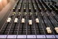 Closeup audio sound mixer Royalty Free Stock Photo